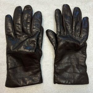 Fownes Women’s Brown Leather Gloves Size M